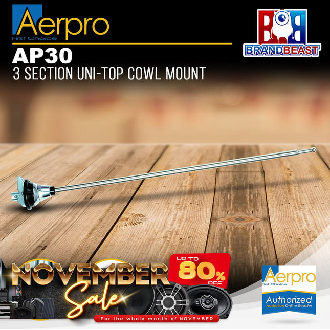 Aerpro AP30 Section Uni-Top Cowl Mount Antenna