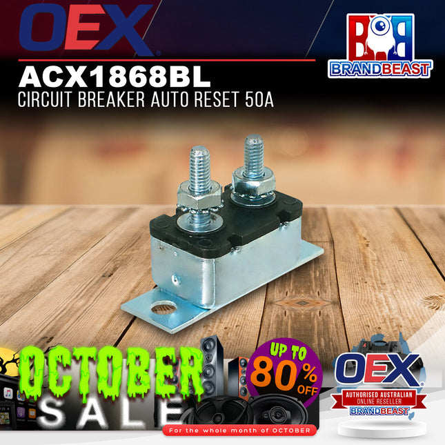 OEX ACX1868BL 50A Circuit Breaker Auto Reset