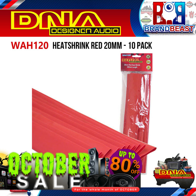 DNA WAH120 20mm Heatshrink Red - 10 Pieces