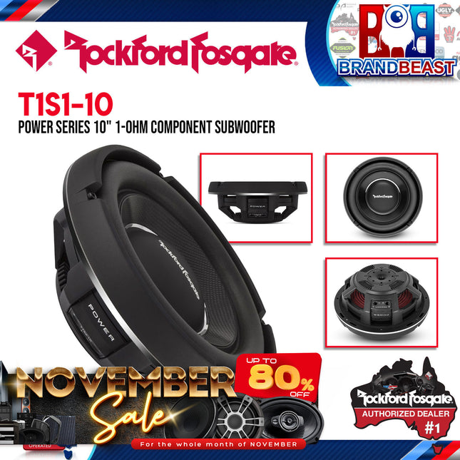 Rockford Fosgate T1S1-10 Power 10" T1 Slim Single 1-Ohm Subwoofer