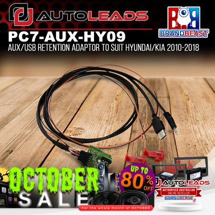 Autoleads PC7-AUX-HY09 AUX/USB Retention Adaptor to Suit Hyundai/Kia 2010-2018