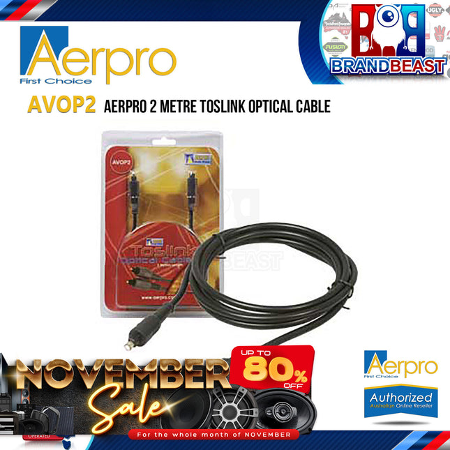 Aerpro AVOP2 2M Toslink Optical Cable