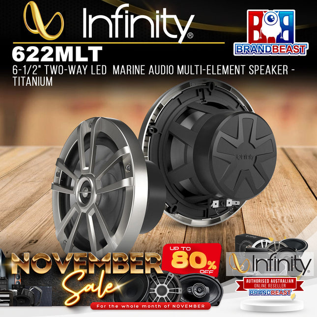 Infinity 622MLT 6-1/2" Two-Way Marine Audio Multi-Element Speaker - Titanium