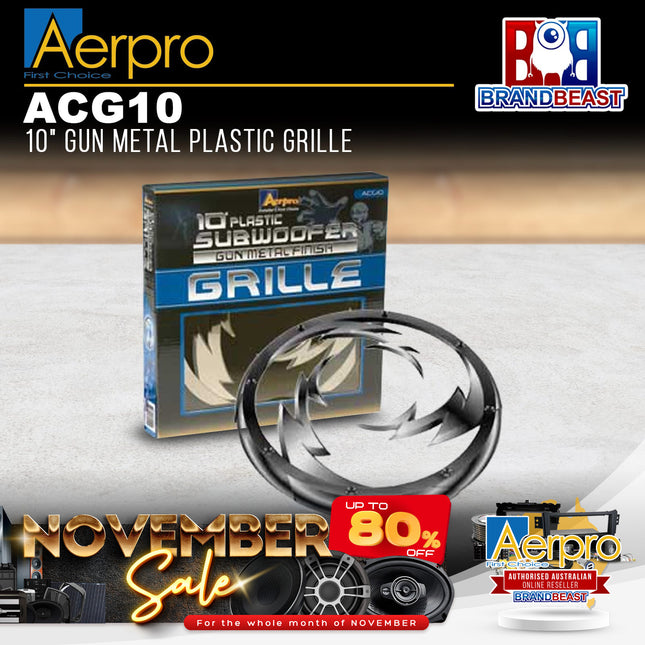 Aerpro ACG10 10" Gun Metal Plastic Grille