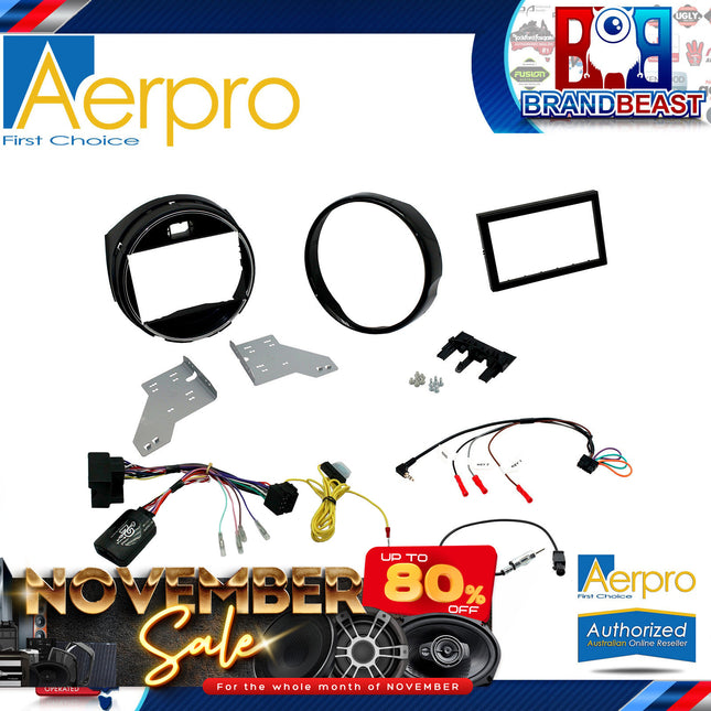 Aerpro FP8250K 2-DIN Stereo Install Kit Suit Mini F55/F56 2014-On Gloss Black