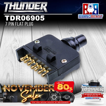 Thunder TDR06905 7 Pin Plastic Flat Trailer Plug