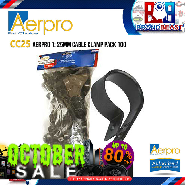 Aerpro CC25 100 PCS 1" 25mm Cable Clamp Pack