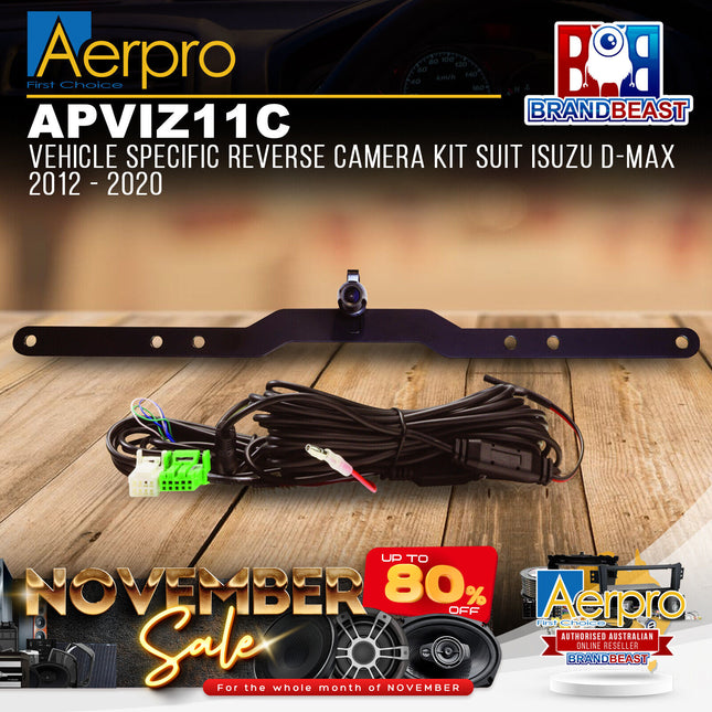 Aerpro APVIZ11C Vehicle Specific Reverse Camera Kit Suit Isuzu D-Max 2012 - 2020