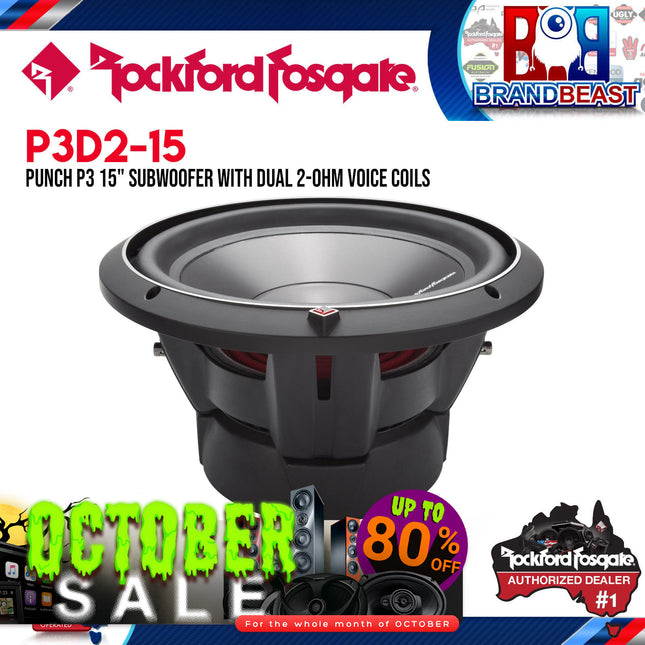 Rockford Fosgate P3D2-15 Punch 15" P3 2-Ohm DVC Subwoofer