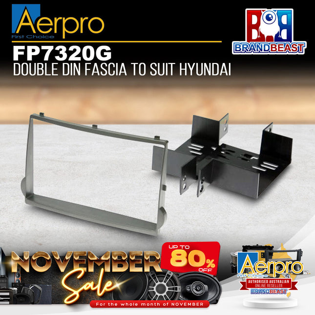 Aerpro FP7320G Double DIN Grey Facia Kit Suit Hyundai Various Models