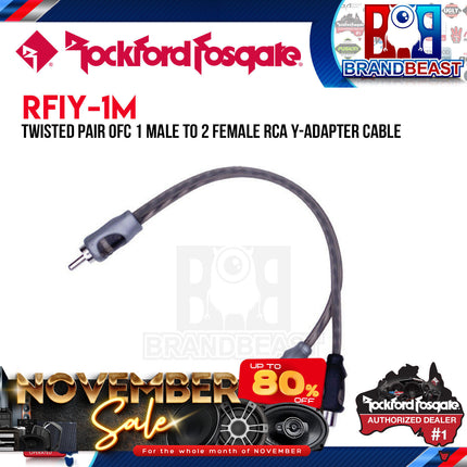 Rockford Fosgate RFIY-1M Twisted Pair Y-Adapter 1 Male To 2 Female