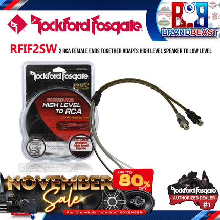 Rockford Fosgate RFIF2SW Speaker Line To Female RCA Adapter