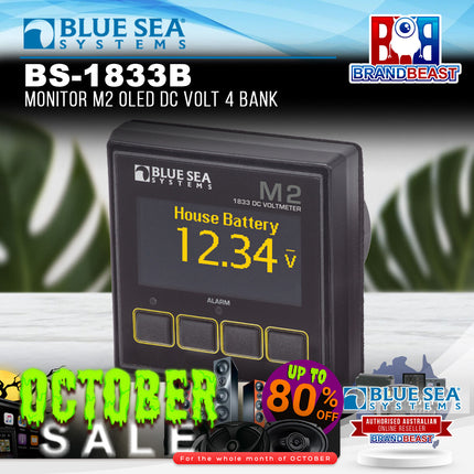 Blue Sea Systems BS-1833B Monitor M2 OLED DC Volt 4 Bank