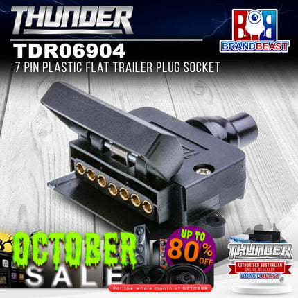 Thunder TDR06904 7 Pin Flat Plastic Trailer Socket