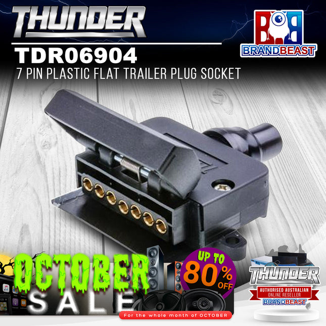 Thunder TDR06904 7 Pin Flat Plastic Trailer Socket