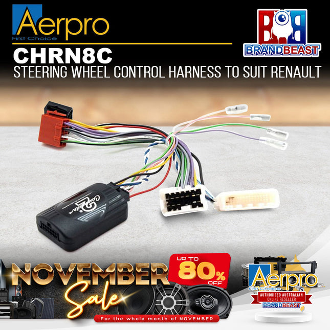 Aerpro CHRN8C Steering Wheel Control Harness Suit Renault Megane/Captur/Clio