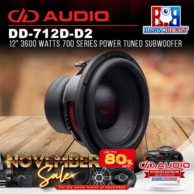 DD Audio DD-712D-D2 12" 3600 Watts 700 Series Power Tuned Subwoofer