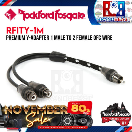 Rockford Fosgate RFITY-1M Premium Y-Adapter 1 Male To 2 Female