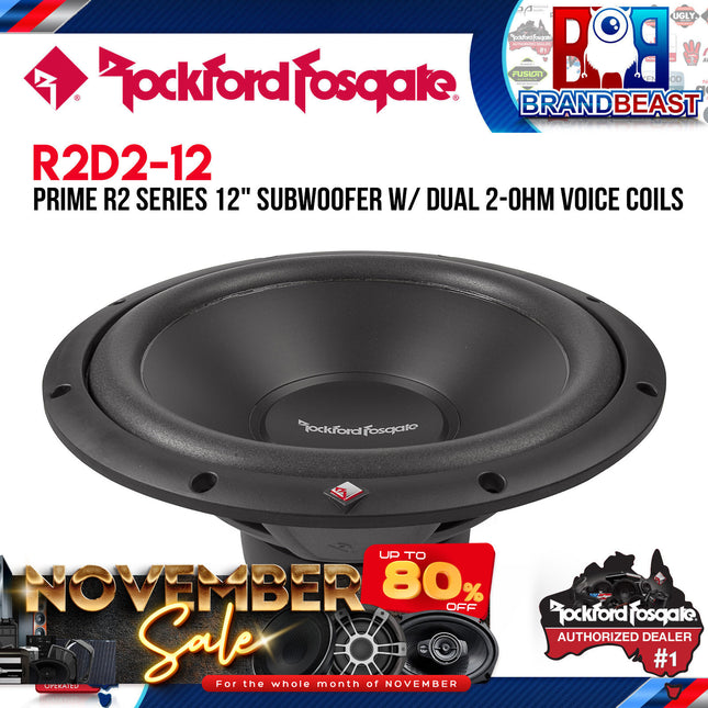 Rockford Fosgate R2D2-12 Prime 12" R2 2-Ohm DVC Subwoofer