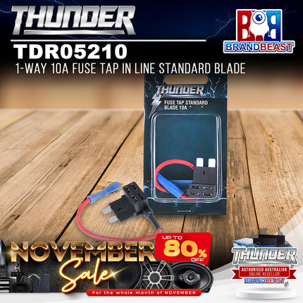 Thunder TDR05210 1-Way 10A Fuse Tap In-Line Standard Blade