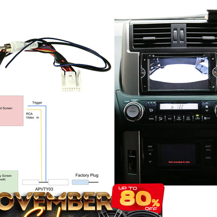 Aerpro APVTY03 Video Retention Harness to Suit Toyota Prado 150