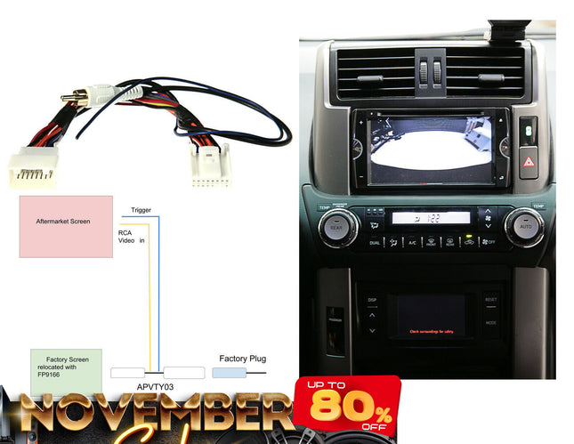 Aerpro APVTY03 Video Retention Harness to Suit Toyota Prado 150