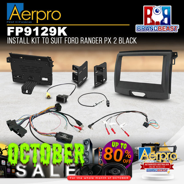 Aerpro FP9129K Double DIN Black Install Kit Suit Ford Ranger UA/Everest PX MKII