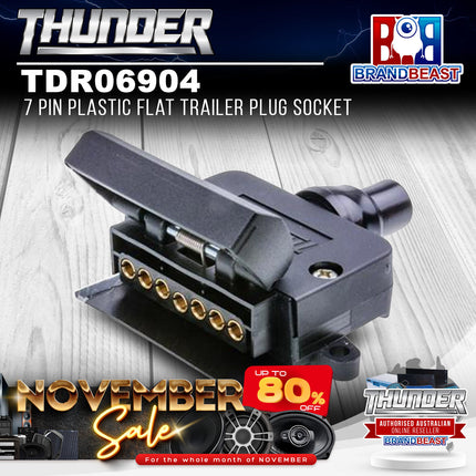Thunder TDR06904 7 Pin Flat Plastic Trailer Socket