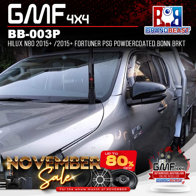 GMF4x4 BB-003P UHF Antenna Bracket Suits Hilux N80/Fortuner 2015+ Passenger Side