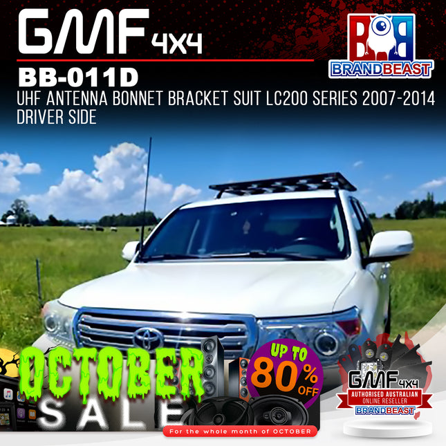 GMF4X4 BB-011D UHF Antenna Bonnet Bracket Suit LC200 Series 2007-2014 Driver Side