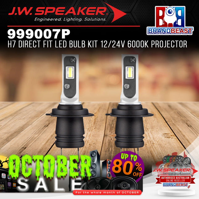 JW Speaker 999007P 12/24V 6000K Projector H7 DirectFit LED Bulb Kit