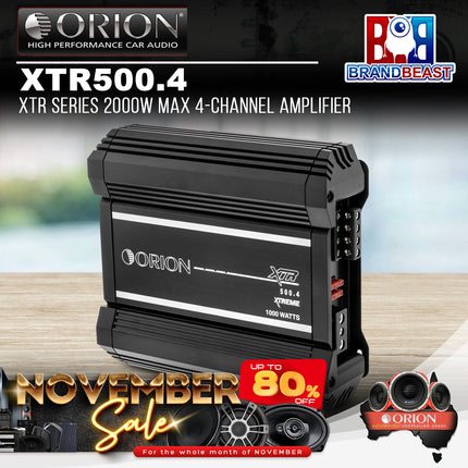 Orion XTR500.4 XTR Series 2000W Max 4-Channel Amplifier