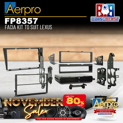 Aerpro FP8357 Single/Double DIN Matte Black Facia Kit Suit Lexus IS200/IS300