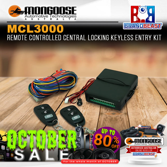 Mongoose MCL3000 Remote Controlled Central Locking Keyless Entry Kit