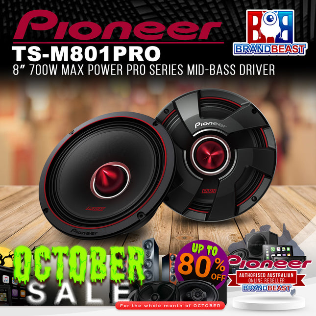 Pioneer TS-M801PRO 8" 700w Max Power PRO Series Mid-Bass Driver
