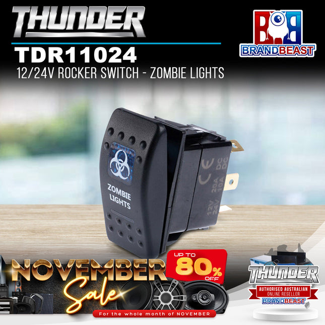 Thunder TDR11024 12/24V Rocker Switch - Zombie Lights