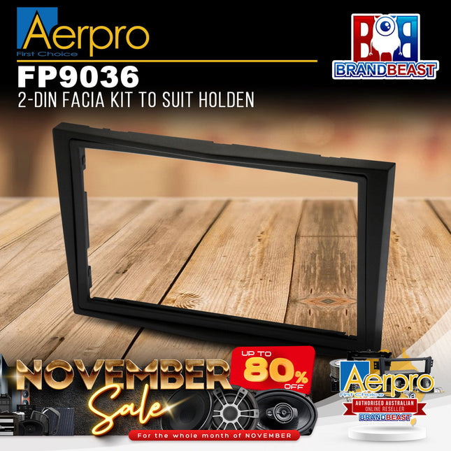 Aerpro FP9036 Double DIN Black Facia Kit Suit Holden Various Models