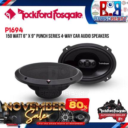 Rockford Fosgate P1694 Punch 6"x9" 4-Way Full Range Speaker