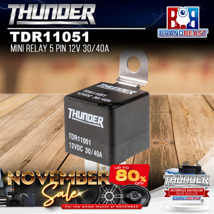 Thunder TDR11051 Mini Relay 5 Pin 12V 30/40A