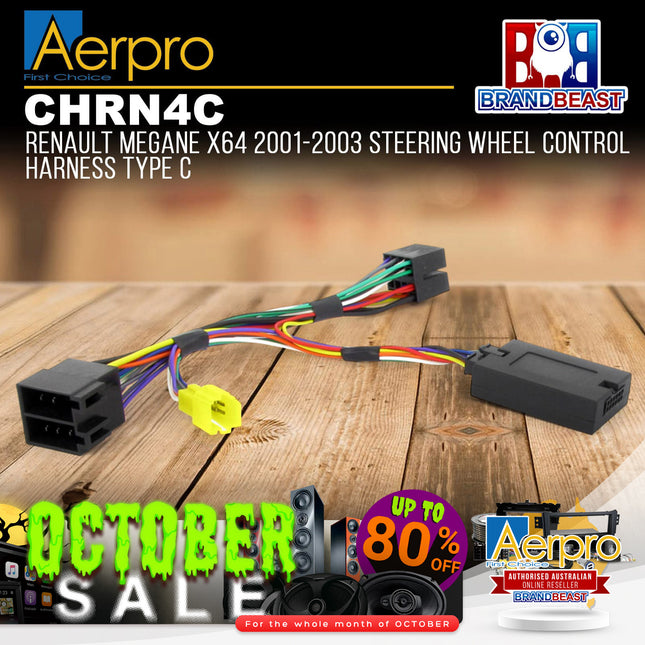 Aerpro CHRN4C Steering Wheel Control Harness Suits Renault w/o Separate Display