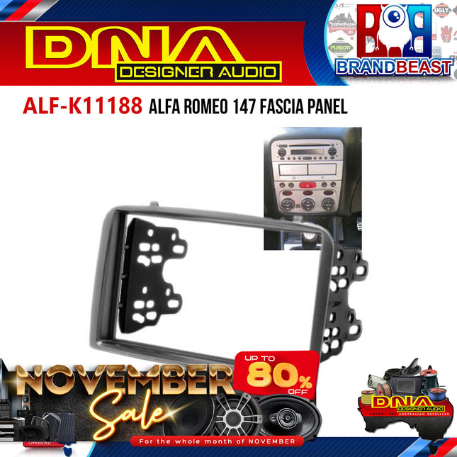 DNA ALF-K11188 Double DIN Fascia Panel to Suit Alfa Romeo 147