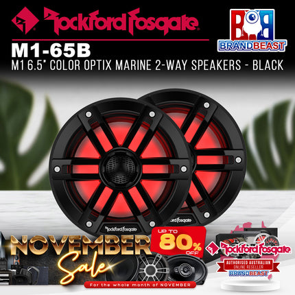Rockford Fosgate M1-65B M1 6.5" Color Optix Marine 2-Way Speakers - Black