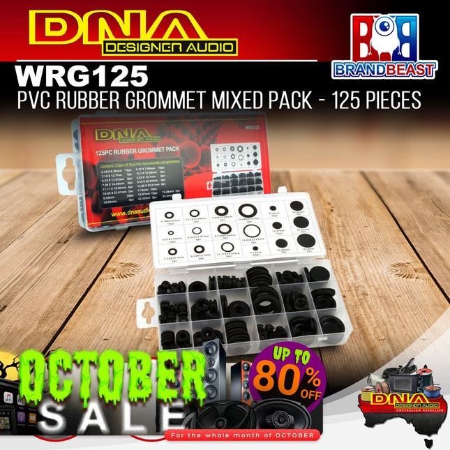 DNA WRG125 PVC Rubber Grommet Mixed Pack - 125 Pieces