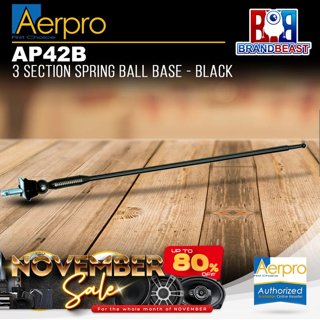 Aerpro AP42B 3 Section Spring Ball Base Antenna