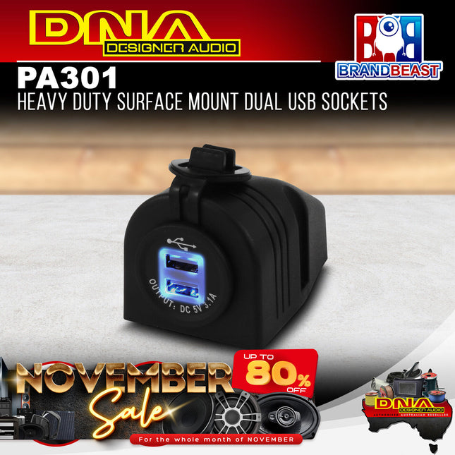 DNA PA301 Heavy Duty Surface Mount Dual USB Sockets