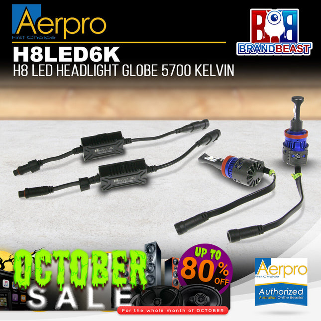 Aerpro H8Led6K H8 Led Headlight Globe 5700 Kelvin