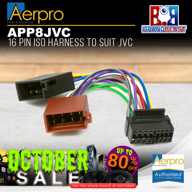 Aerpro APP8JVC JVC To ISO Harness 16 Pin