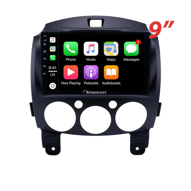 Nakamichi NA9MAZDA220072014 9" Wireless CarPlay Android Auto Mazda 2 2007-2014