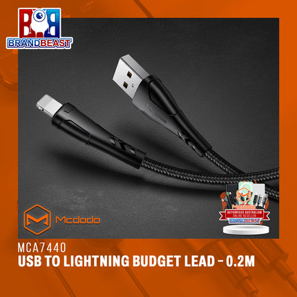 MCDODO MCA-7440 USB to Lightning Budget Lead – 0.2m