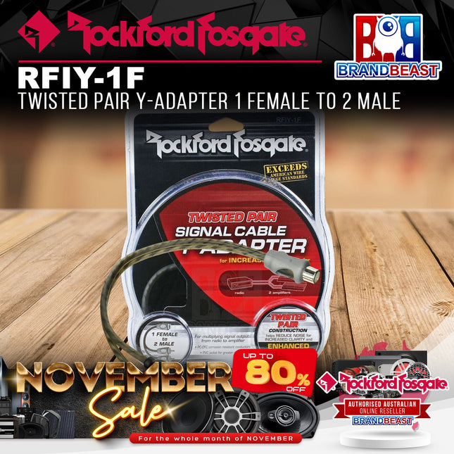 Rockford Fosgate RFIY-1F Twisted Pair Y-Adapter 1 Female To 2 Male
